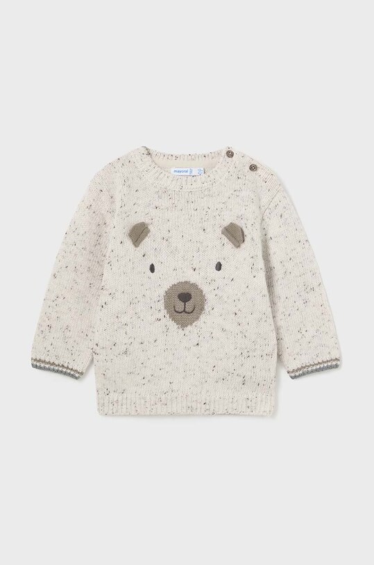 Mayoral sweter niemowlęcy z domieszką wełny beżowy 2314.3D.Baby.9BYH
