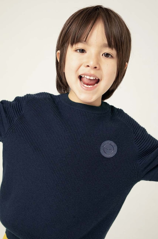 Mayoral sweter z domieszką wełny dziecięcy z domieszką wełny granatowy 4337.5C.Mini.9BYH