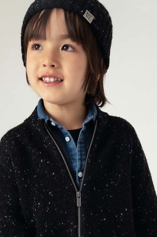 Mayoral kardigan z domieszką wełny dziecięcy granatowy 4350.5G.Mini.9BYH