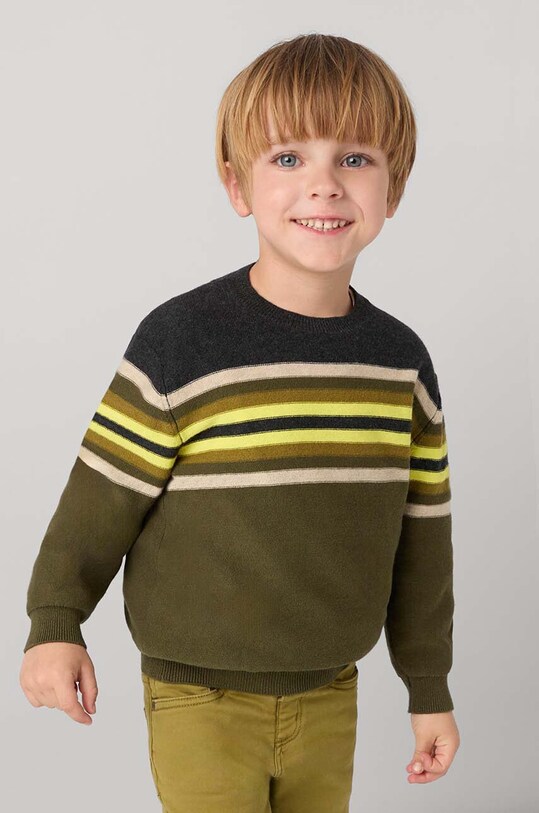 Mayoral sweter z domieszką wełny dziecięcy z domieszką wełny zielony 4351.5F.Mini.9BYH