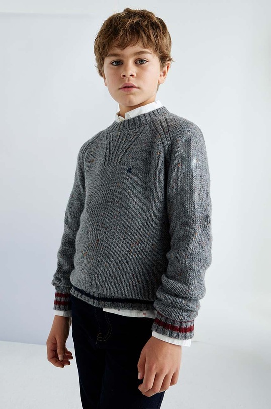 Mayoral sweter z domieszką wełny dziecięcy z domieszką wełny szary 7390.7A.Junior.9BYH