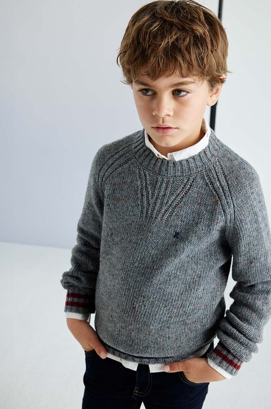 Mayoral sweter z domieszką wełny dziecięcy 7390.7A.Junior.9BYH szary