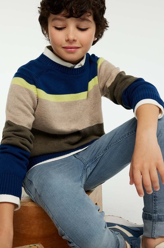 Mayoral sweter z domieszką wełny dziecięcy z domieszką wełny zielony 7393.7D.Junior.9BYH