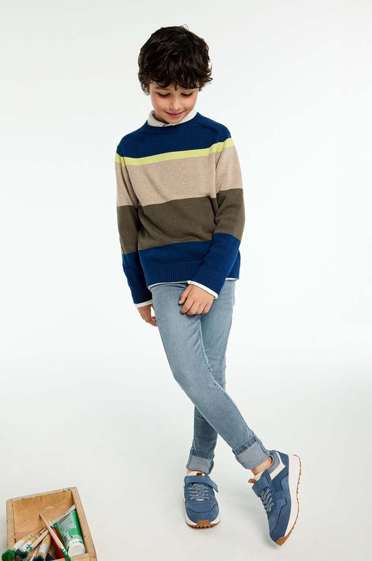 Mayoral sweter z domieszką wełny dziecięcy 7393.7D.Junior.9BYH zielony