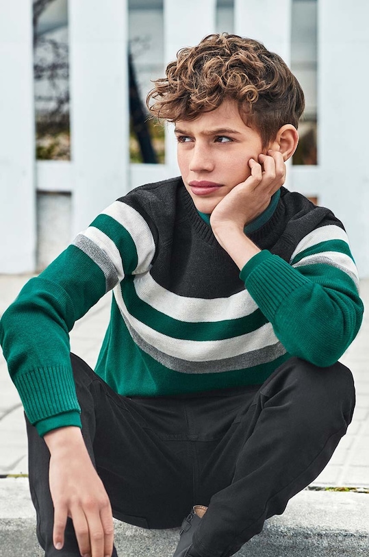 Дитячий светр з домішкою вовни Mayoral з додаванням вовни зелений 7393.7D.Junior.9BYH