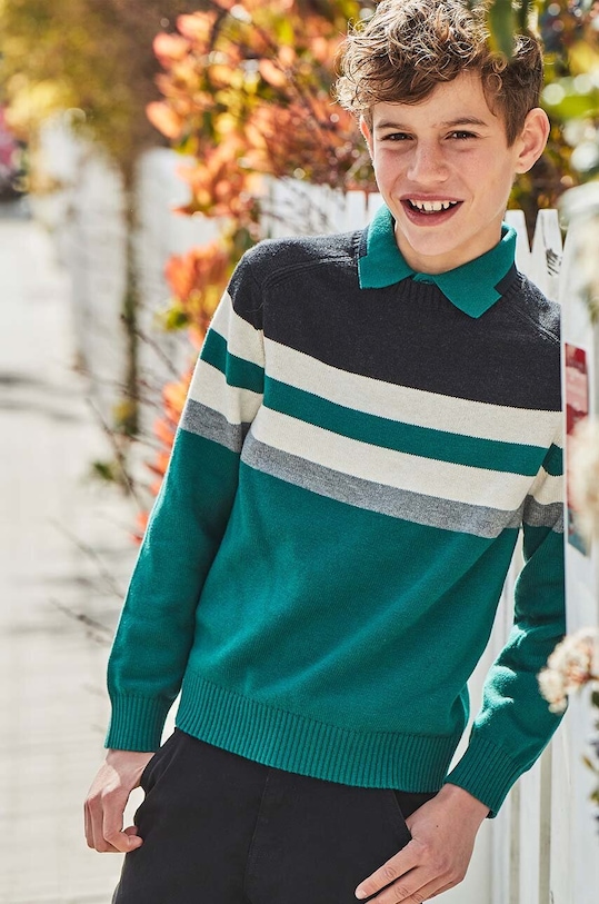 Дитячий светр з домішкою вовни Mayoral 7393.7D.Junior.9BYH зелений