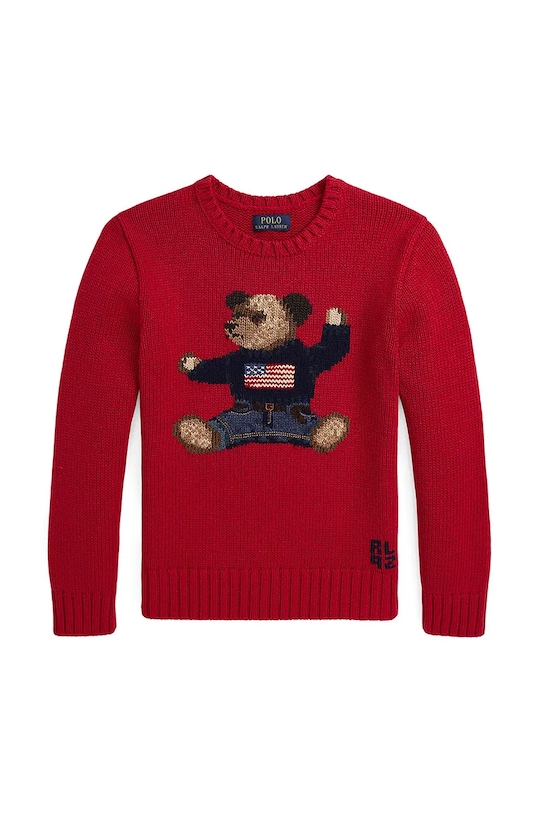 Παιδικό πουλόβερ από μείγμα μαλλιού Polo Ralph Lauren 323951155001 κόκκινο AW24