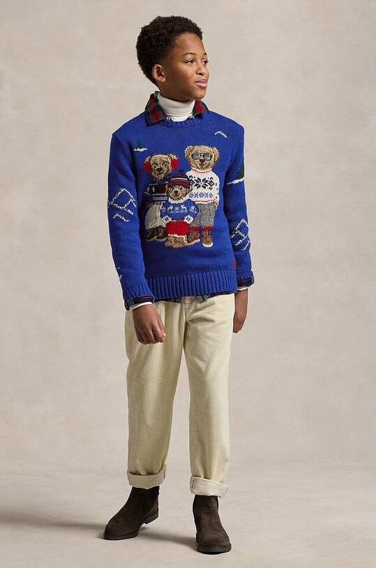 Дитячий светр з домішкою вовни Polo Ralph Lauren 323951422001 блакитний