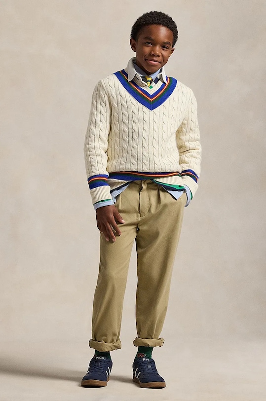 Polo Ralph Lauren sweter bawełniany dziecięcy 323951447001 beżowy