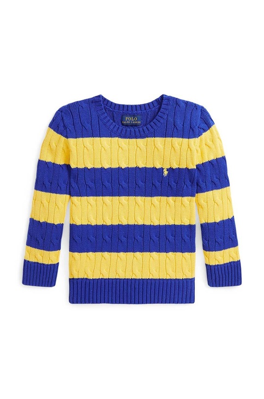 Παιδικό βαμβακερό πουλόβερ Polo Ralph Lauren 322861966008 σκούρο μπλε AW24