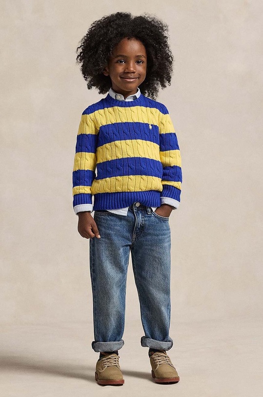 Παιδικό βαμβακερό πουλόβερ Polo Ralph Lauren 322861966008 σκούρο μπλε