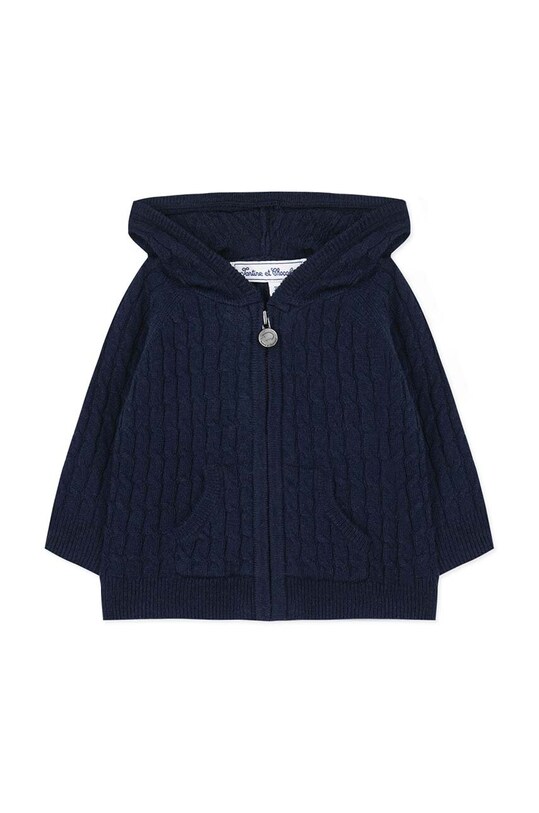 Tartine et Chocolat cardigan cu amestec de lână pentru copii uni bleumarin TZ18021.80.94