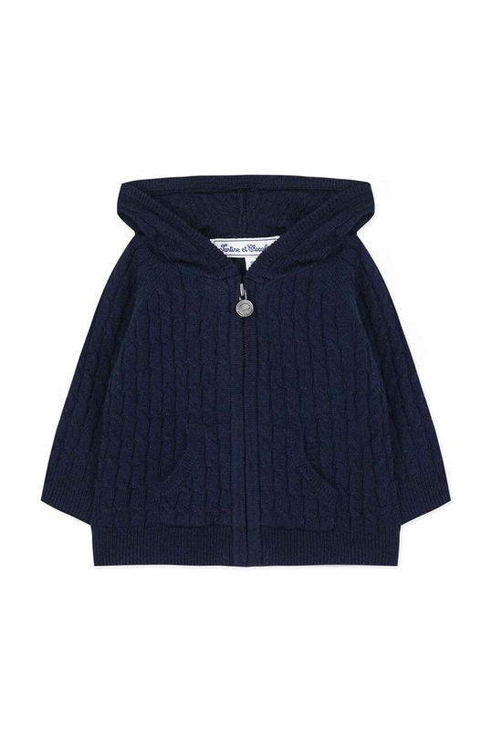 Tartine et Chocolat cardigan con aggiunta di cotone bambini lana blu navy TZ18021.104