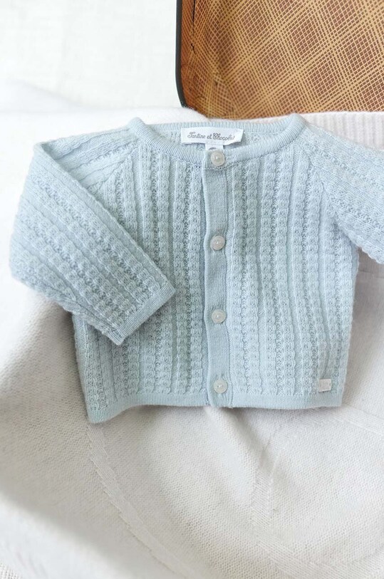Tartine et Chocolat cardigan de lână pentru copii uni albastru TZ18020.80.86