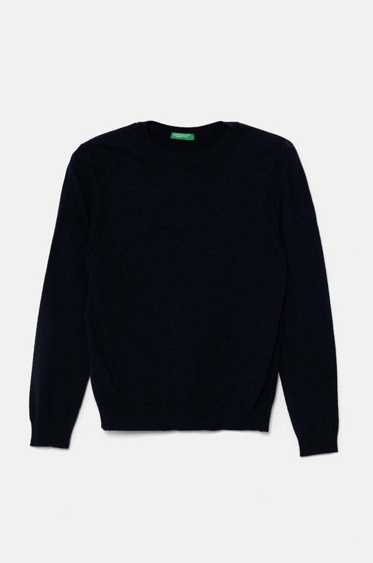 United Colors of Benetton sweter z domieszką wełny dziecięcy melanż granatowy 1032C106W.G.Seasonal