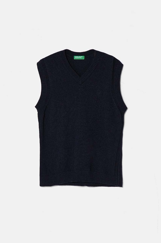 Παιδικό γιλέκο από μείγμα μαλλιού United Colors of Benetton λεπτό σκούρο μπλε 1032C400H.G.Seasonal