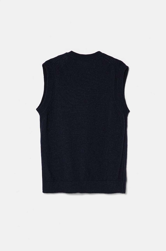 Παιδικό γιλέκο από μείγμα μαλλιού United Colors of Benetton 1032C400H.G.Seasonal σκούρο μπλε AW24