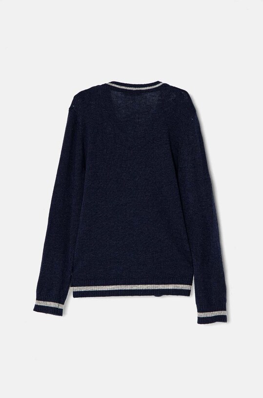 Dječji kardigan s dodatkom vune United Colors of Benetton 1LQZH600D.P.Seasonal mornarsko plava AW24