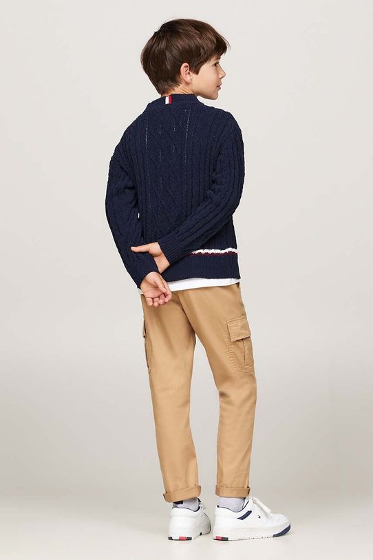 Tommy Hilfiger sweter dziecięcy granatowy KB0KB09257.9BYH.128.176
