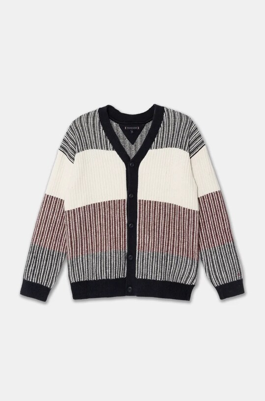 Дитячий кардиган з домішкою вовни Tommy Hilfiger з додаванням вовни темно-синій KB0KB09395.9BYH.128.176