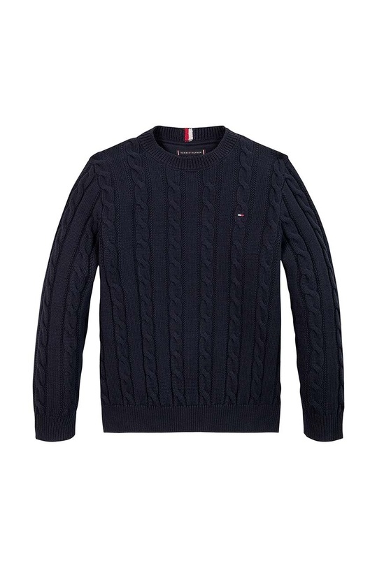 Tommy Hilfiger sweter bawełniany dziecięcy KB0KB09418.9BYH.128.176 granatowy AW24