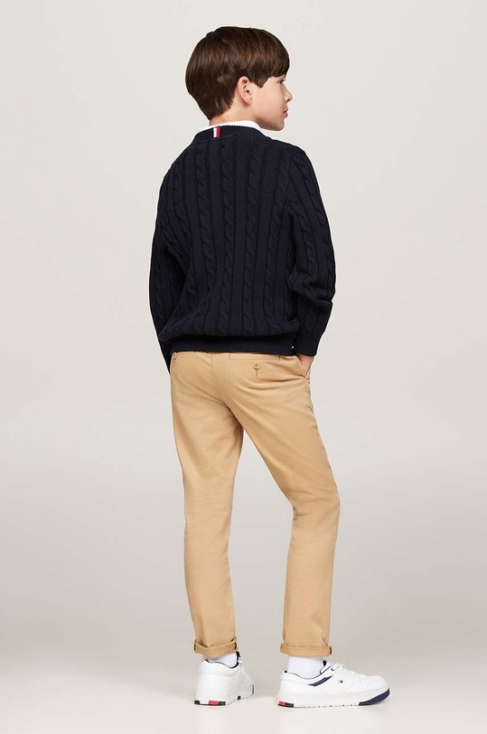 Tommy Hilfiger sweter bawełniany dziecięcy granatowy KB0KB09418.9BYH.128.176