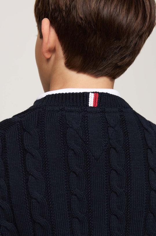 Tommy Hilfiger sweter bawełniany dziecięcy KB0KB09418.9BYH.128.176 granatowy