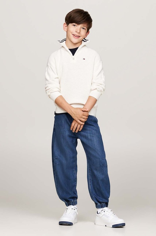 Tommy Hilfiger gyerek gyapjúkeverékből készült pulóver bézs KB0KB09419.9BYH.128.176