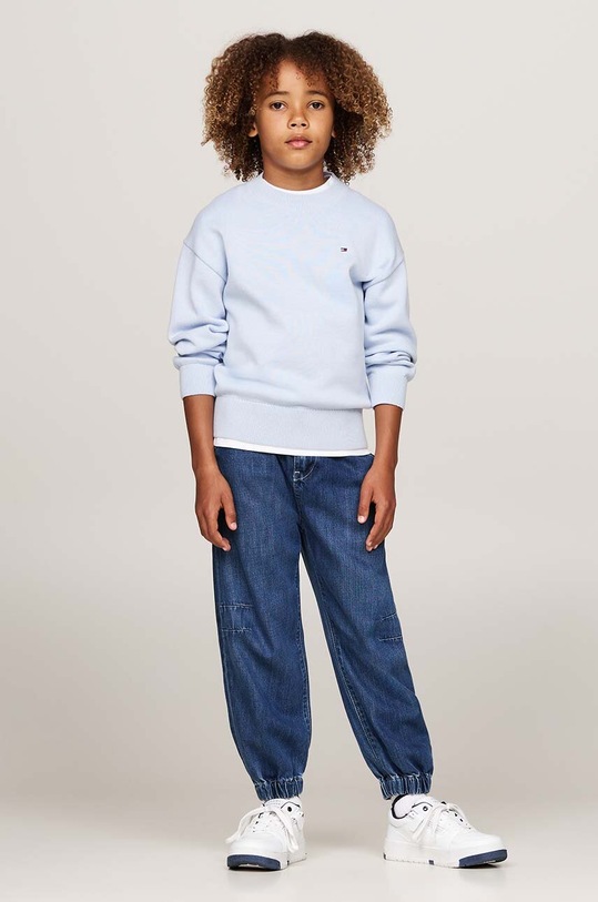 Dětský bavlněný svetr Tommy Hilfiger modrá KB0KB09466.9BYH.128.176