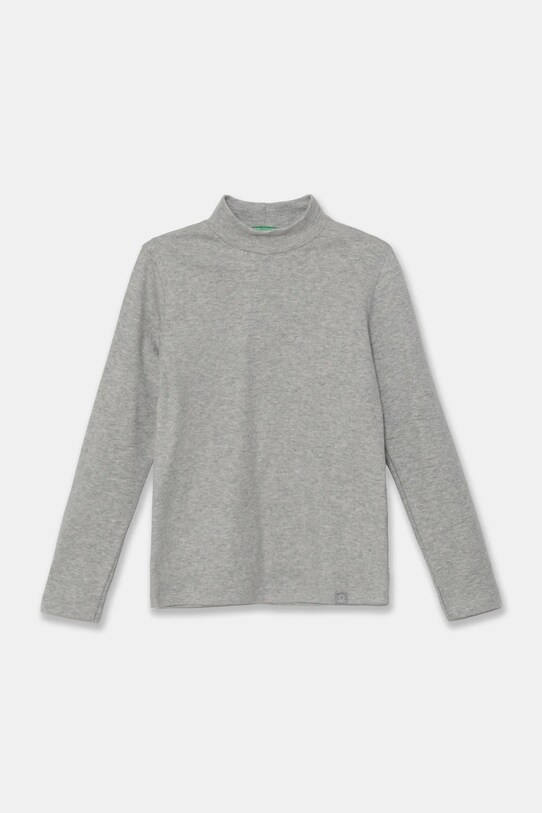 United Colors of Benetton longsleeve din bumbac pentru copii uni gri 3AOUC202V.G.Seasonal
