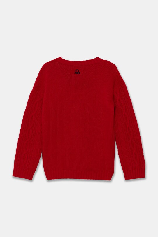 Детский шерстяной свитер United Colors of Benetton 1344G100R.P.Seasonal красный AW24