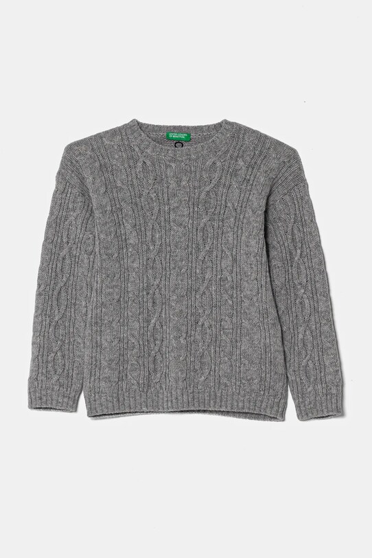 Вовняний дитячий светр United Colors of Benetton вовна сірий 1344G100R.P.Seasonal