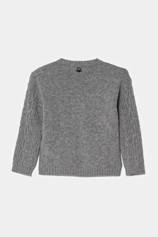 Вовняний дитячий светр United Colors of Benetton 1344G100R.P.Seasonal сірий AW24