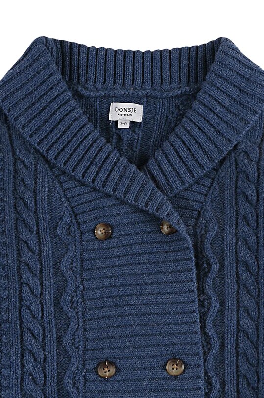 Дитячий вовняний кардиган Donsje Jesper Cardigan 4084100.98.128 темно-синій