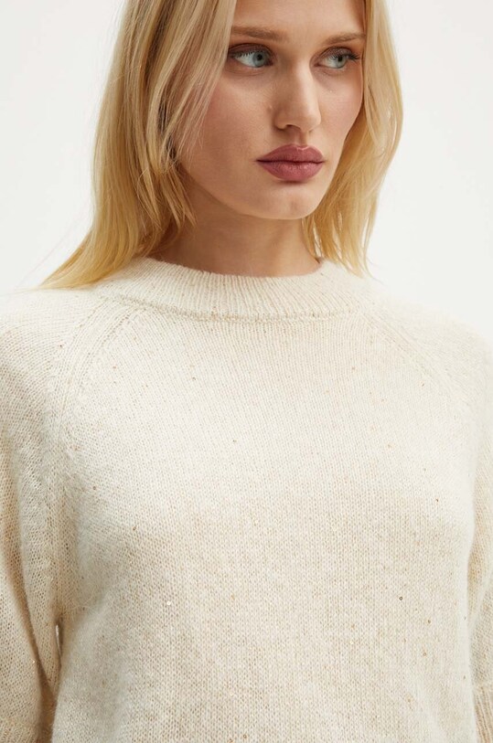 Bruuns Bazaar sweter z domieszką wełny AlchemillaBBHalias knit beżowy BBW4070