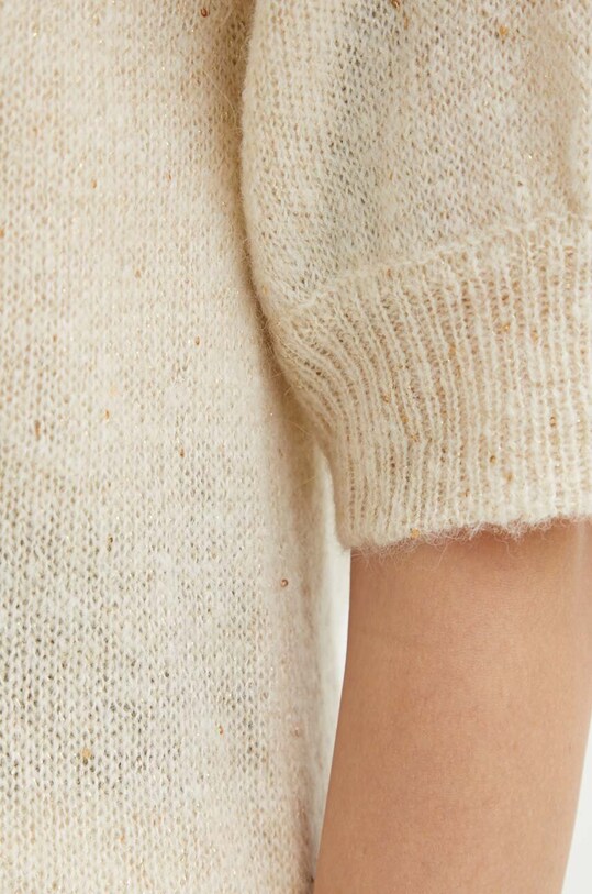 Bruuns Bazaar sweter z domieszką wełny AlchemillaBBHalias knit BBW4070 beżowy