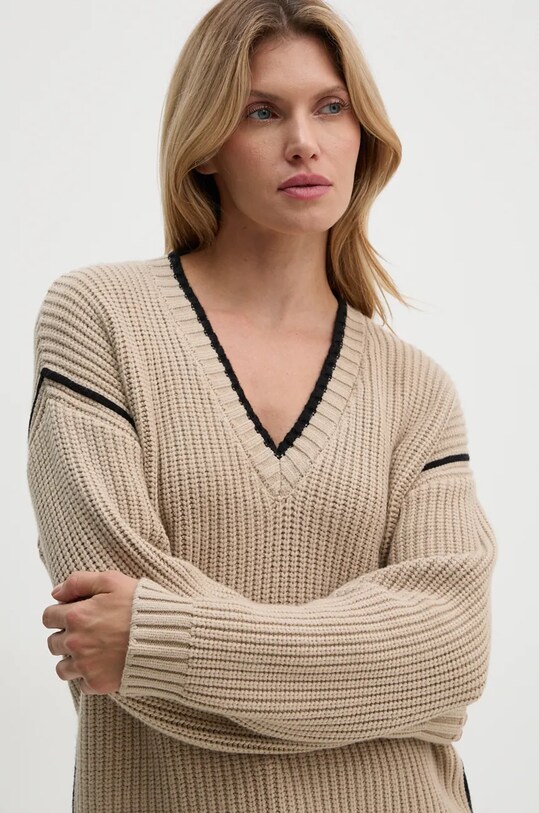 Bruuns Bazaar pulover SimonaBBBenia knit bej BBW4100