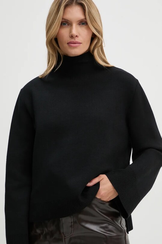 Sveter Bruuns Bazaar SimonaBBAda knit čierna BBW4172