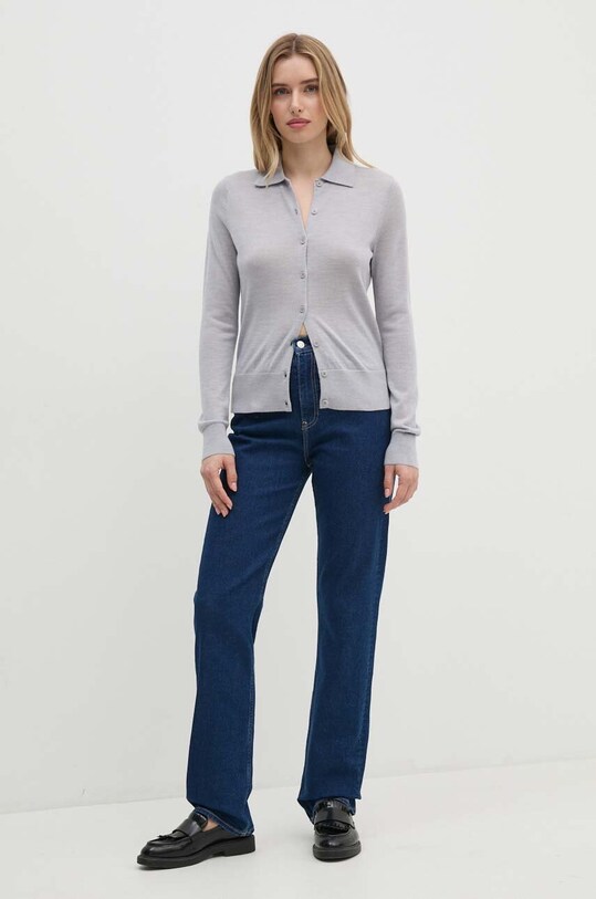 Вовняний светр Calvin Klein K20K207198 сірий AW24