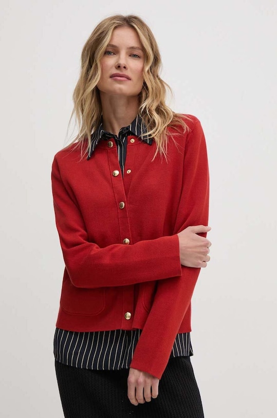 Tommy Hilfiger cardigan reversibile semplice rosso WW0WW40846
