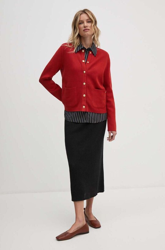 Abbigliamento Tommy Hilfiger cardigan reversibile WW0WW40846 rosso