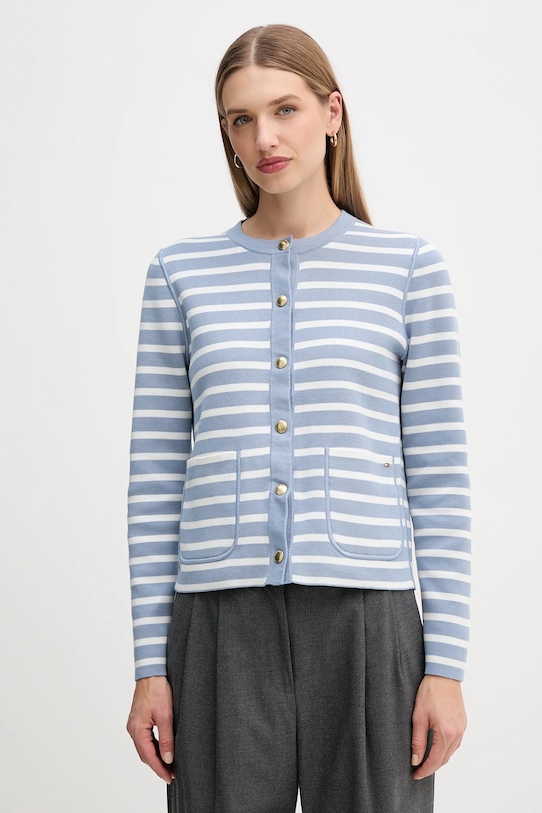 Tommy Hilfiger kardigan dwustronny WW0WW40846 niebieski AW25