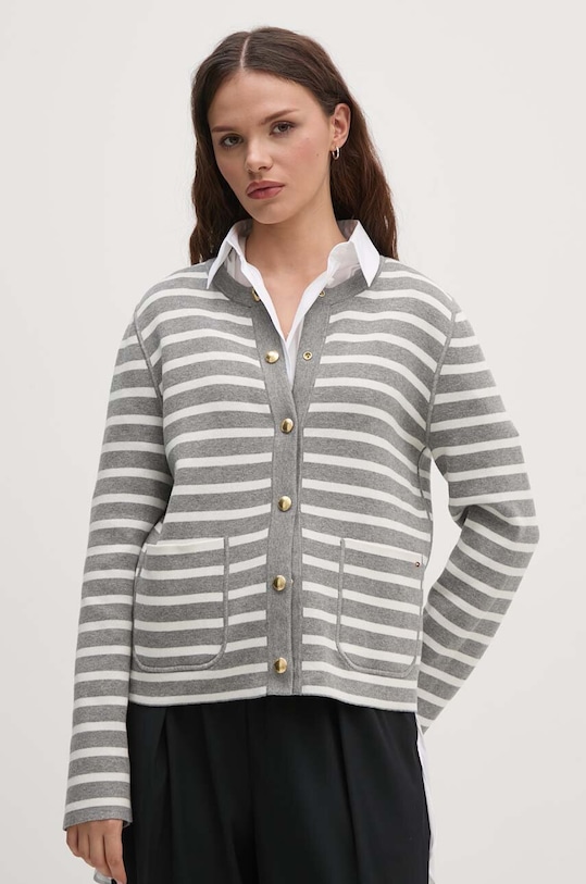 Tommy Hilfiger kardigan dwustronny WW0WW40846 szary AW25
