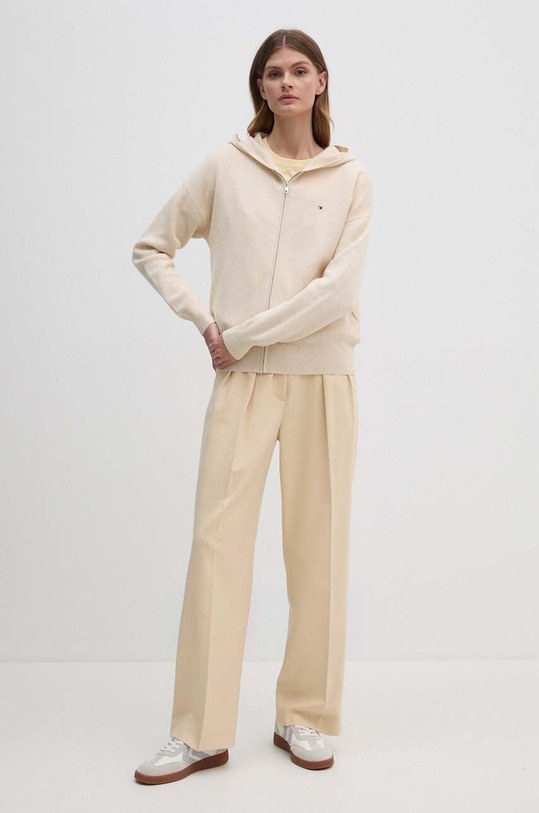 Πλεκτή ζακέτα Tommy Hilfiger WW0WW42018 μπεζ AW25