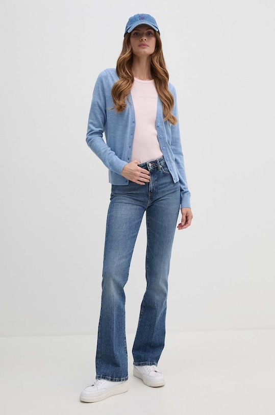 Вълнена жилетка Tommy Hilfiger WW0WW42140 син AW24