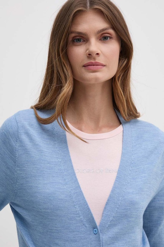 Вълнена жилетка Tommy Hilfiger син WW0WW42140