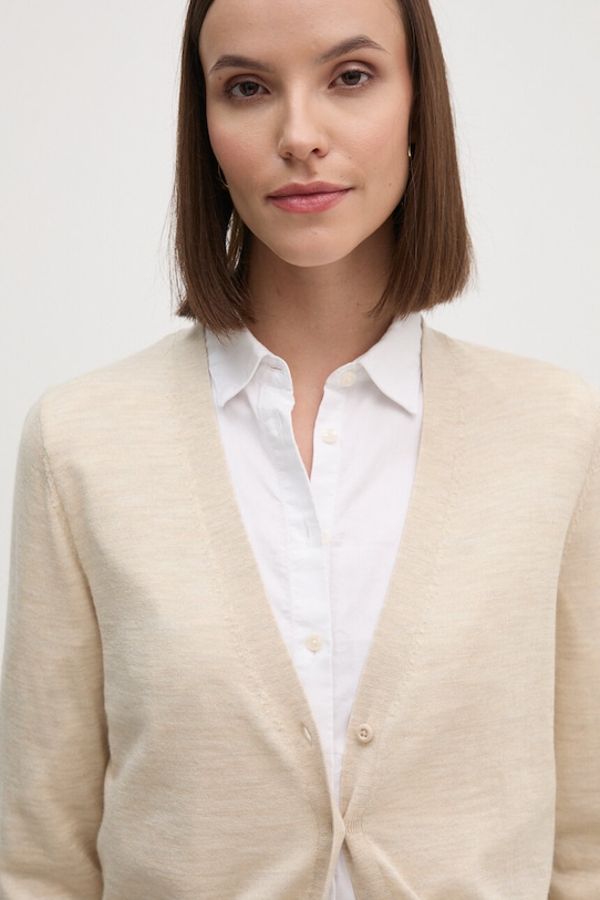 Tommy Hilfiger kardigan wełniany beżowy WW0WW42140