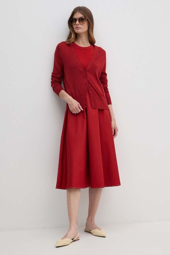 Tommy Hilfiger kardigan wełniany WW0WW42140 bordowy AW24