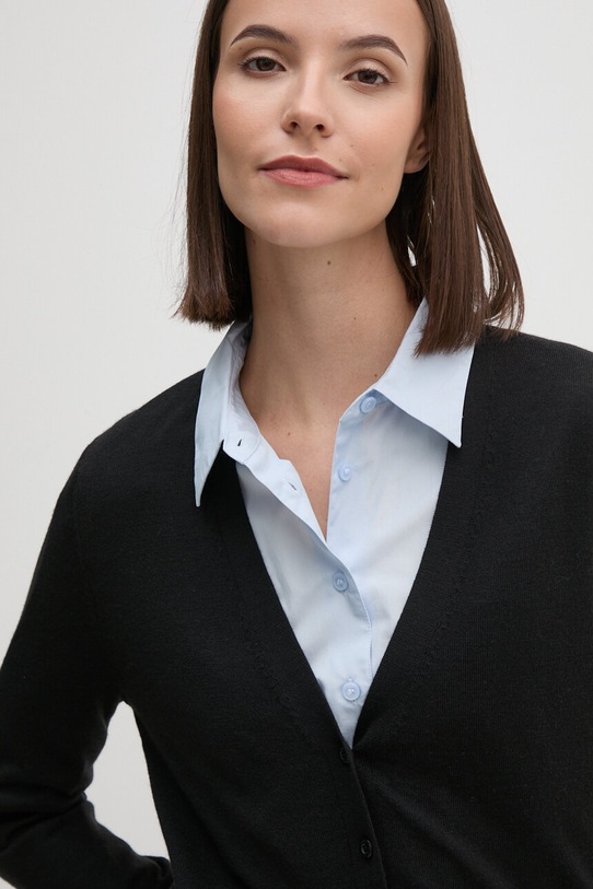 Tommy Hilfiger kardigan wełniany czarny WW0WW42140