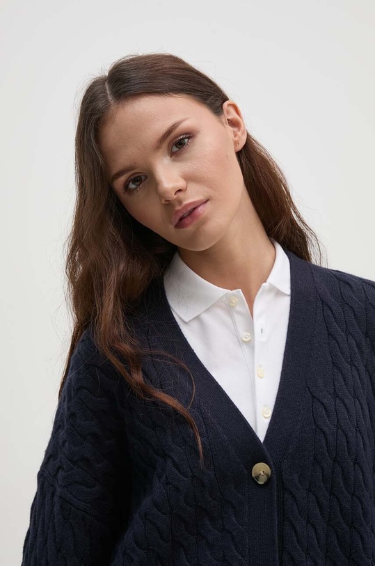 Tommy Hilfiger kardigan wełniany granatowy WW0WW42143